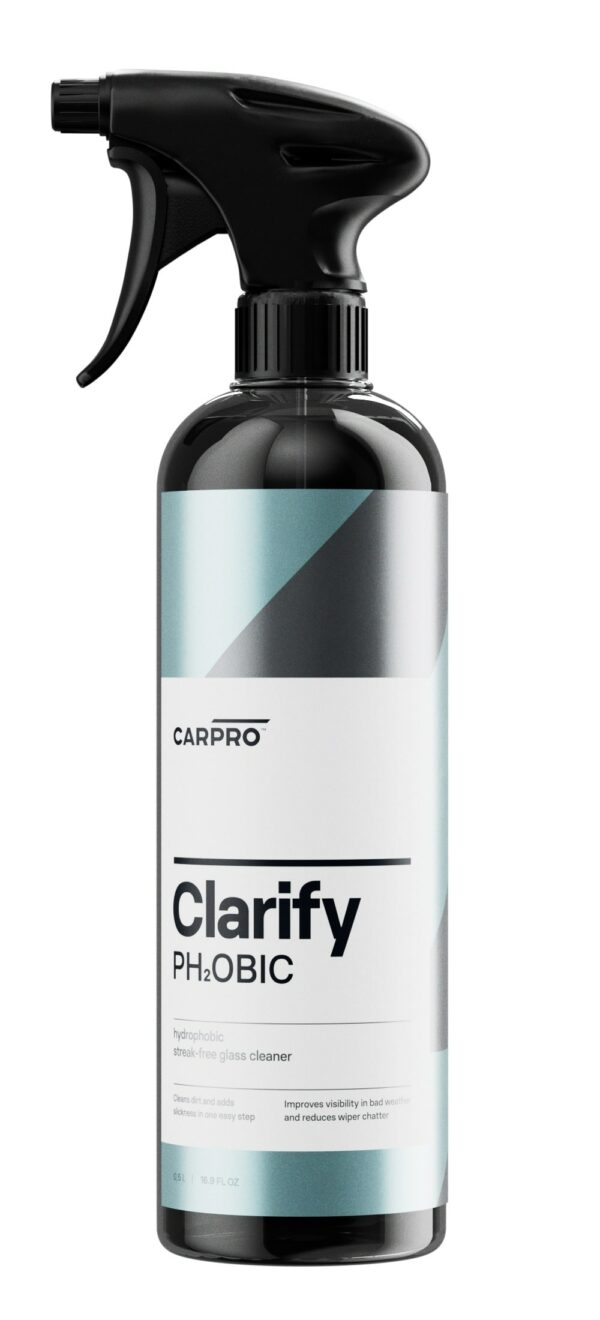 Glass Cleaner, Water Repellent for Glass, CarPro Clarify pH2Oic, glass cleaner, streak-free glass cleaner, car glass cleaning, advanced glass cleaner, Ultimate Detailerz